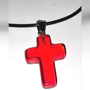 Red Cross Pendant Necklace